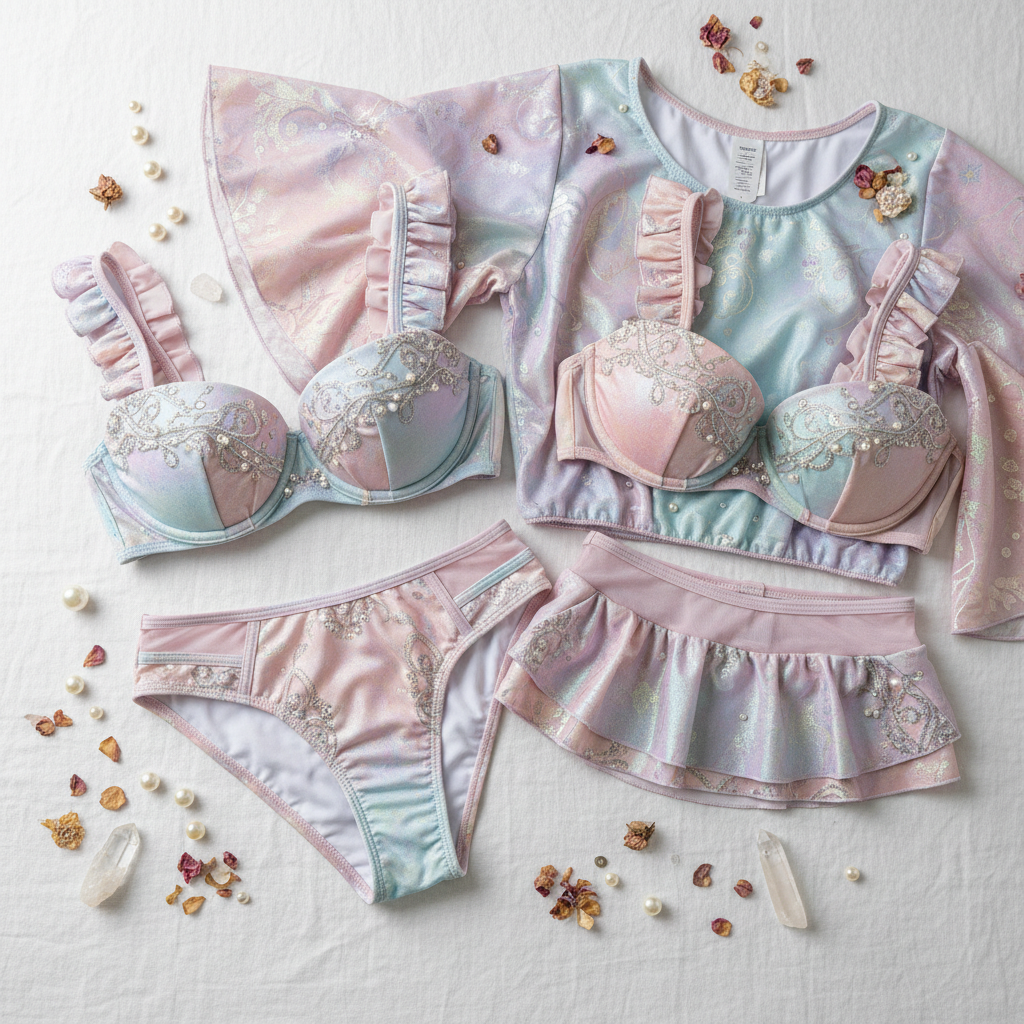 Maillot de bain push-up 4 pièces – Style féérique 2025