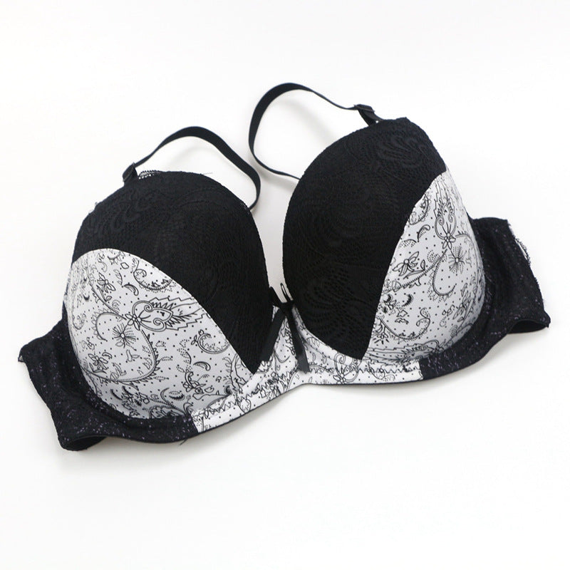 Foreign trade supply sexy women bra lace printing color matching underwear large size underwear bra AliExpress explosion