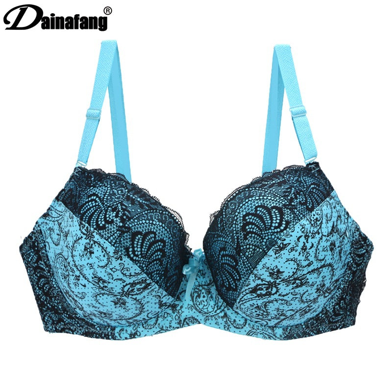Foreign trade supply sexy women bra lace printing color matching underwear large size underwear bra AliExpress explosion