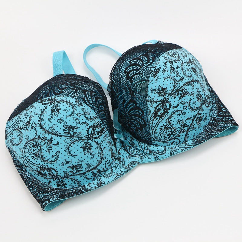 Foreign trade supply sexy women bra lace printing color matching underwear large size underwear bra AliExpress explosion