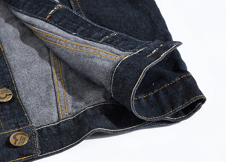 Men's Large Size Black Denim Vest Foreign Trade Men's Vest Vest Ripped Vest Men's Korean Version