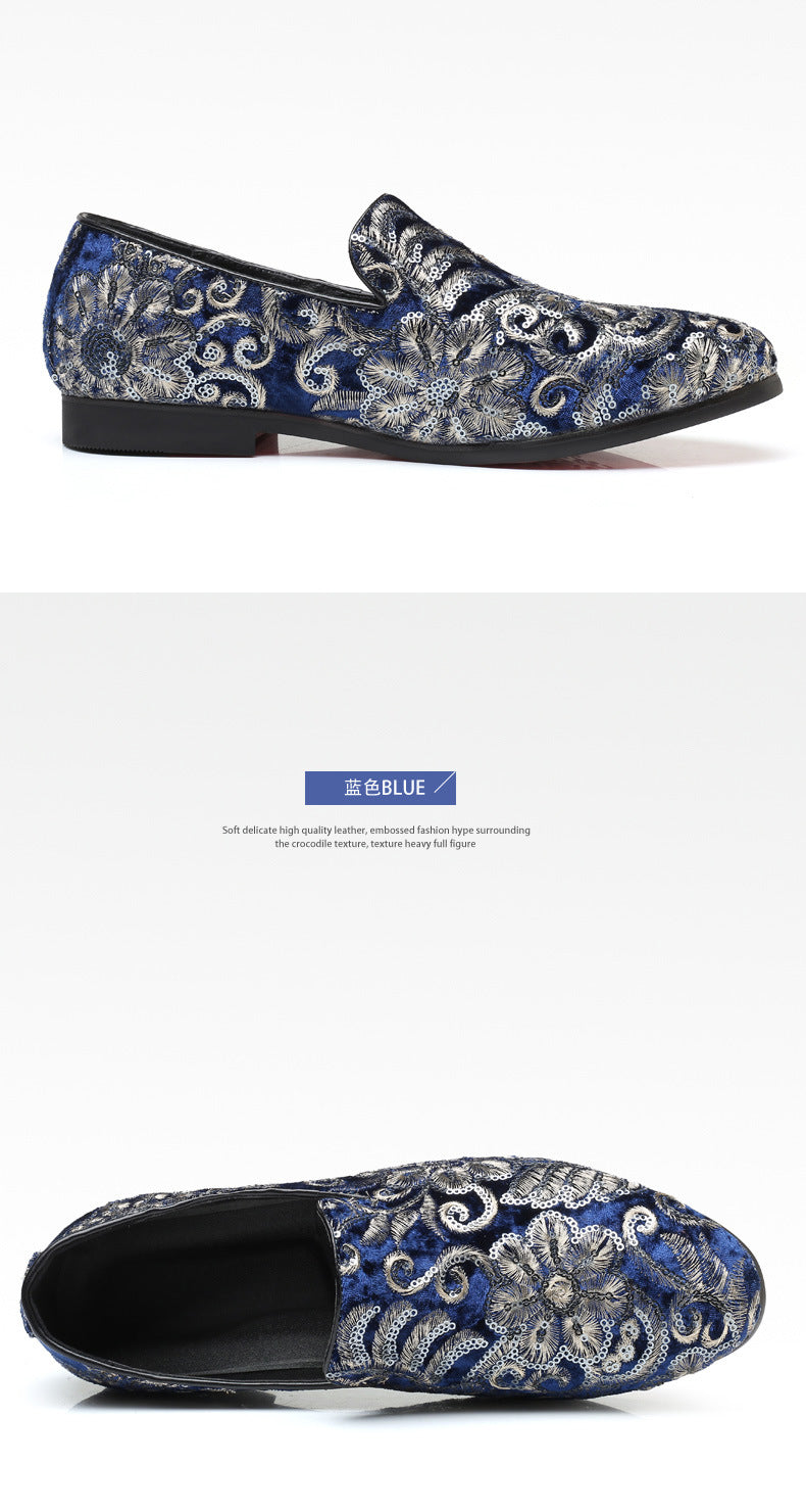 2025 New Large Size Men's Casual Fashion Sequined Shoes Slip-On Shoes Peas Shoes Casual and Easiest for Match