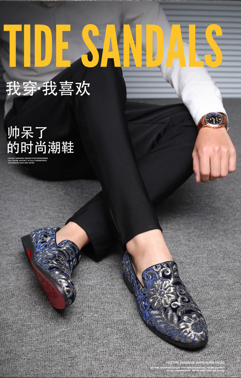 2025 New Large Size Men's Casual Fashion Sequined Shoes Slip-On Shoes Peas Shoes Casual and Easiest for Match