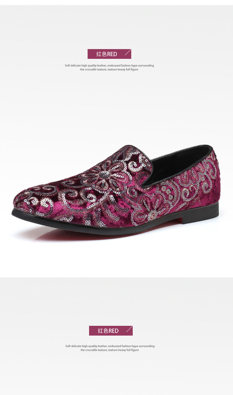 2025 New Large Size Men's Casual Fashion Sequined Shoes Slip-On Shoes Peas Shoes Casual and Easiest for Match