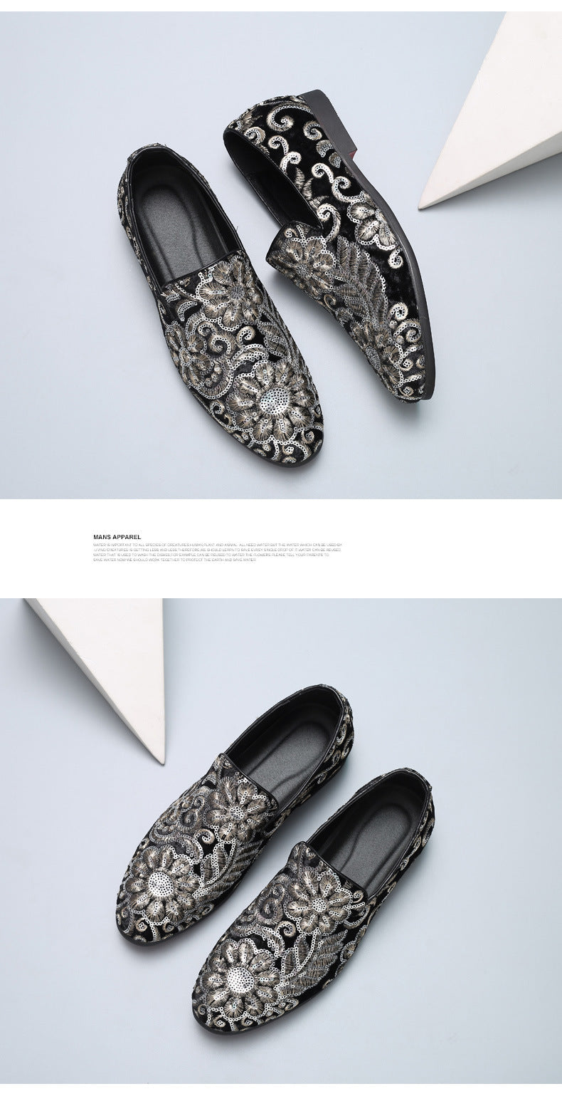 2025 New Large Size Men's Casual Fashion Sequined Shoes Slip-On Shoes Peas Shoes Casual and Easiest for Match