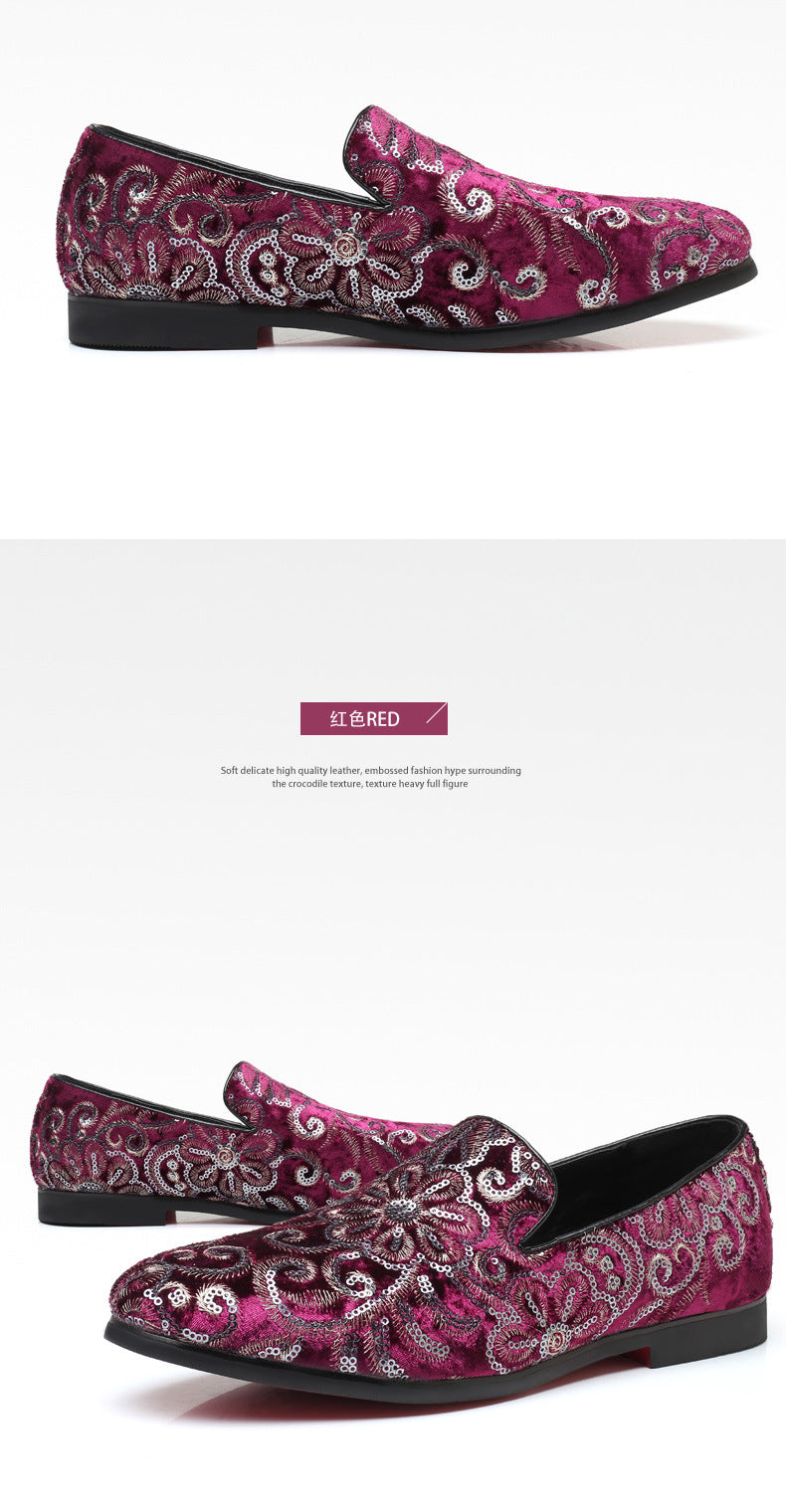 2025 New Large Size Men's Casual Fashion Sequined Shoes Slip-On Shoes Peas Shoes Casual and Easiest for Match