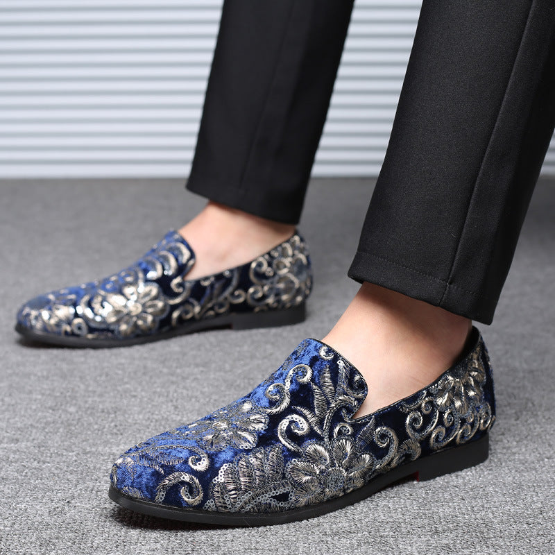 2025 New Large Size Men's Casual Fashion Sequined Shoes Slip-On Shoes Peas Shoes Casual and Easiest for Match