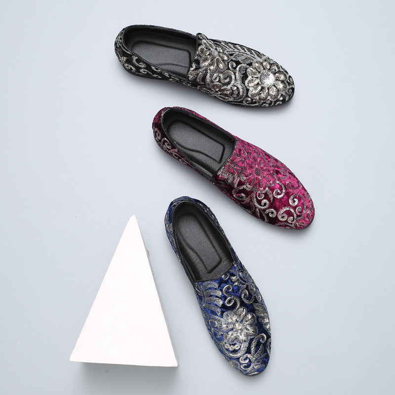 2025 New Large Size Men's Casual Fashion Sequined Shoes Slip-On Shoes Peas Shoes Casual and Easiest for Match