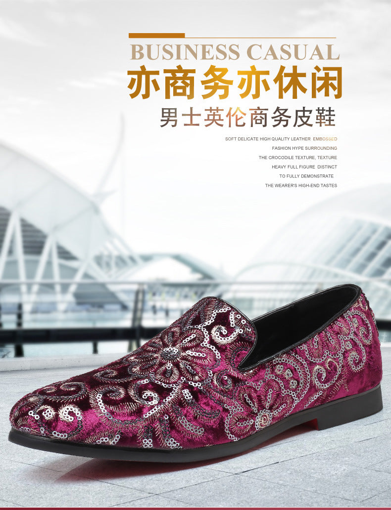 2025 New Large Size Men's Casual Fashion Sequined Shoes Slip-On Shoes Peas Shoes Casual and Easiest for Match