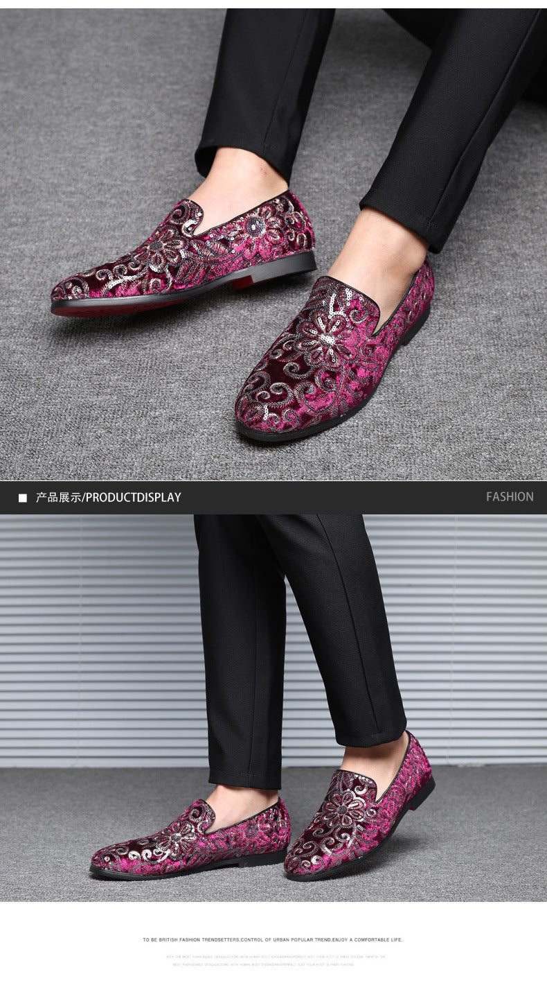 2025 New Large Size Men's Casual Fashion Sequined Shoes Slip-On Shoes Peas Shoes Casual and Easiest for Match