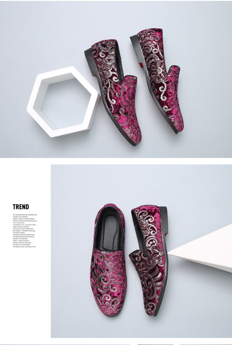 2025 New Large Size Men's Casual Fashion Sequined Shoes Slip-On Shoes Peas Shoes Casual and Easiest for Match