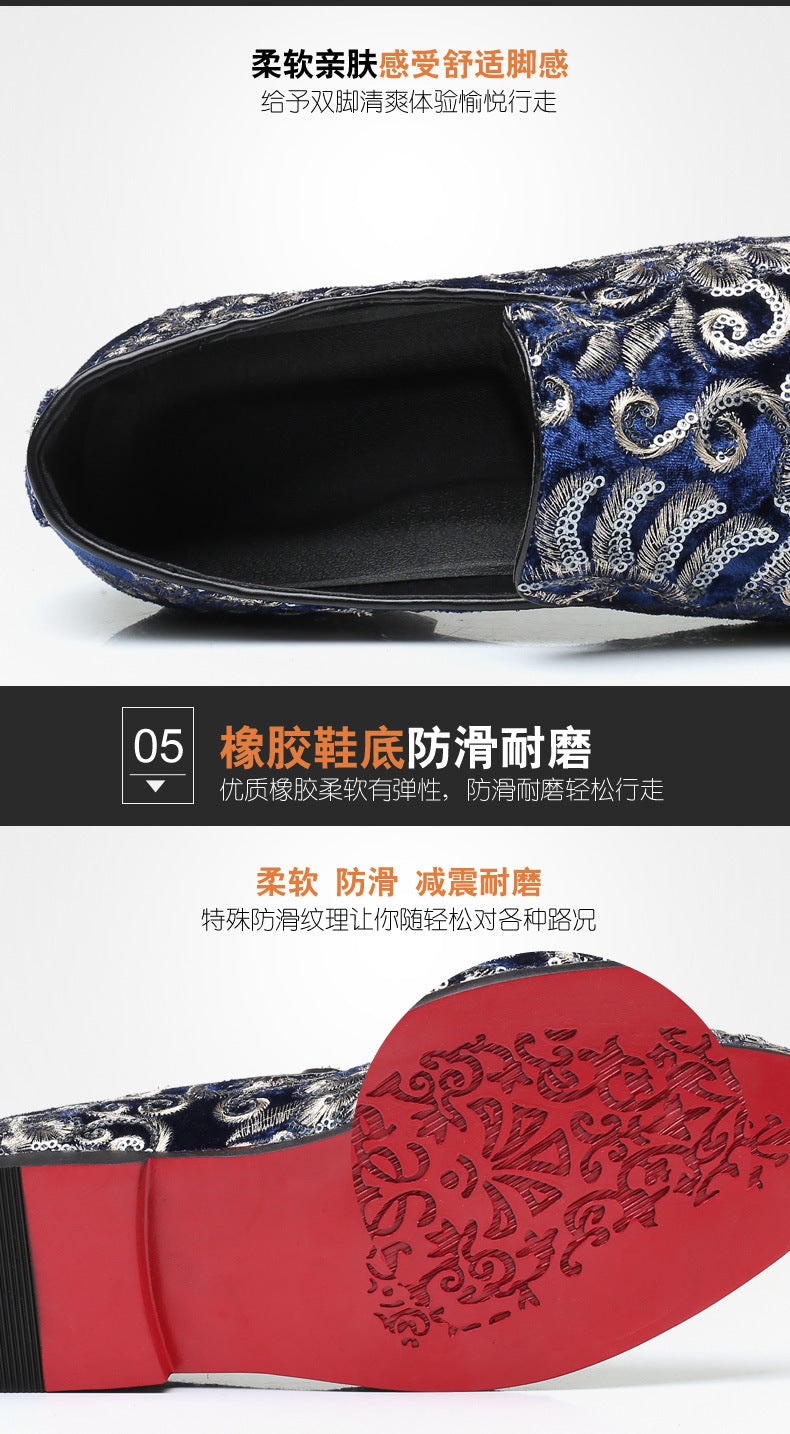 2025 New Large Size Men's Casual Fashion Sequined Shoes Slip-On Shoes Peas Shoes Casual and Easiest for Match
