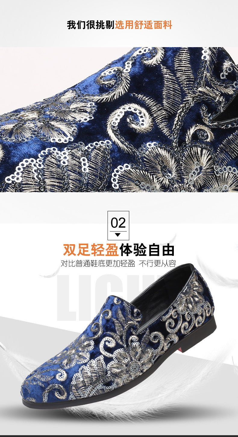 2025 New Large Size Men's Casual Fashion Sequined Shoes Slip-On Shoes Peas Shoes Casual and Easiest for Match