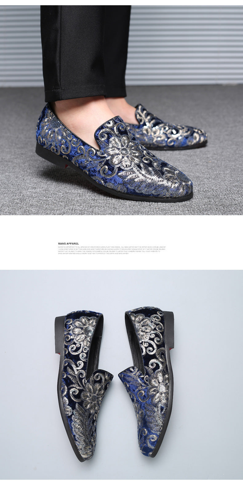2025 New Large Size Men's Casual Fashion Sequined Shoes Slip-On Shoes Peas Shoes Casual and Easiest for Match