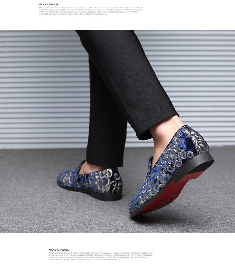 2025 New Large Size Men's Casual Fashion Sequined Shoes Slip-On Shoes Peas Shoes Casual and Easiest for Match