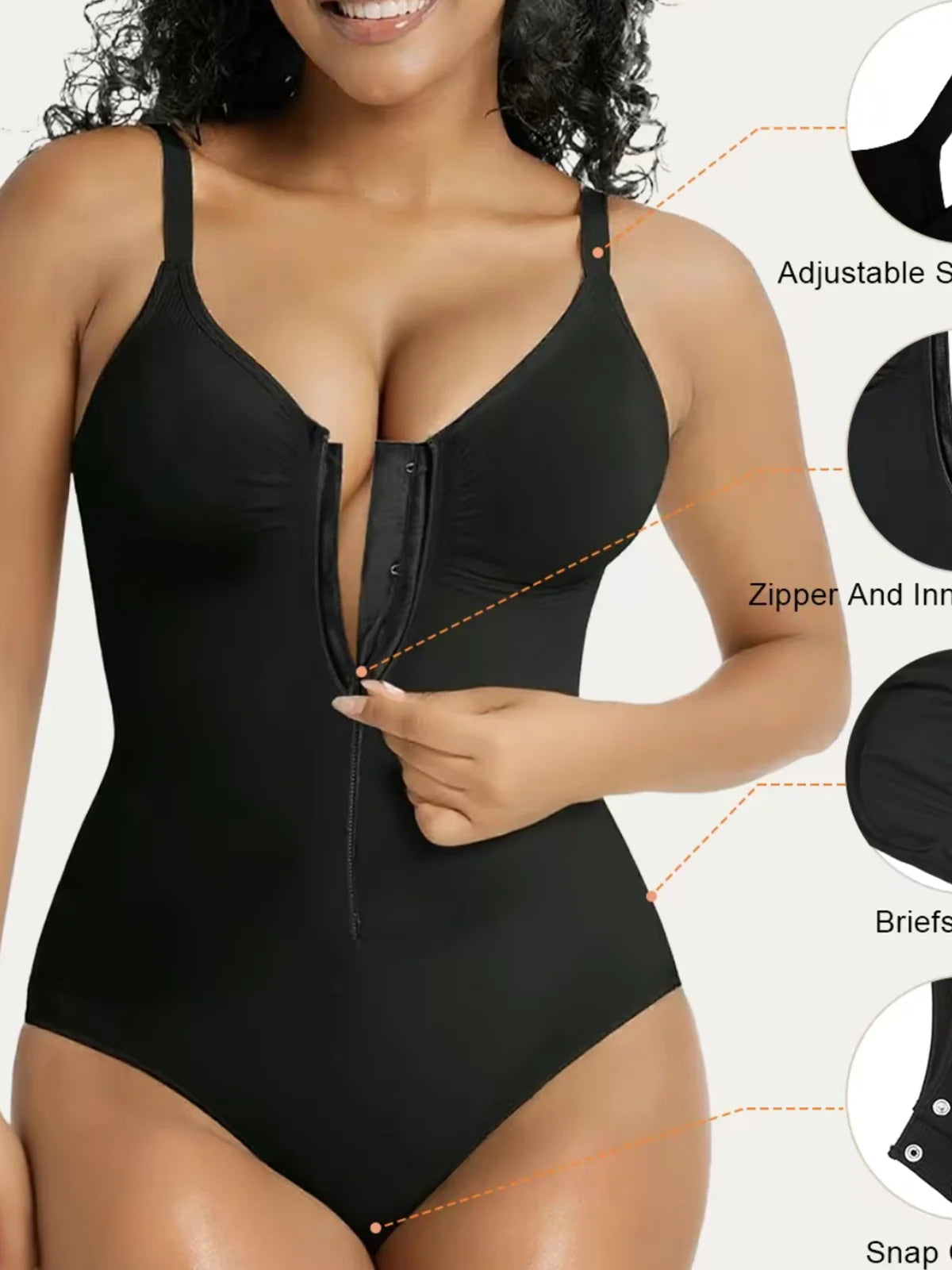 Body gainant zippé – Maintien fort & confort