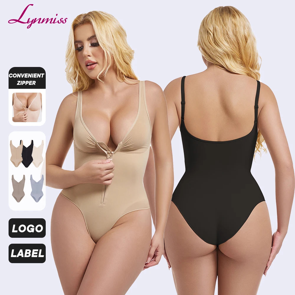 Custom Women's Thin Firm Breathable Compression Bodysuit Shapewear Seamless Tummy Underwear Nylon Spandex Abdomen Waist Trainer