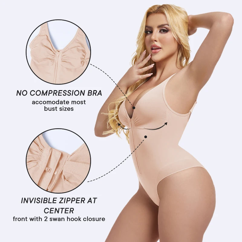 Custom Women's Thin Firm Breathable Compression Bodysuit Shapewear Seamless Tummy Underwear Nylon Spandex Abdomen Waist Trainer