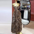European and American Women's Fashion 2026 Summer New Sweet and Fresh Strapless Tie-Waist Pleated Oversized Dress