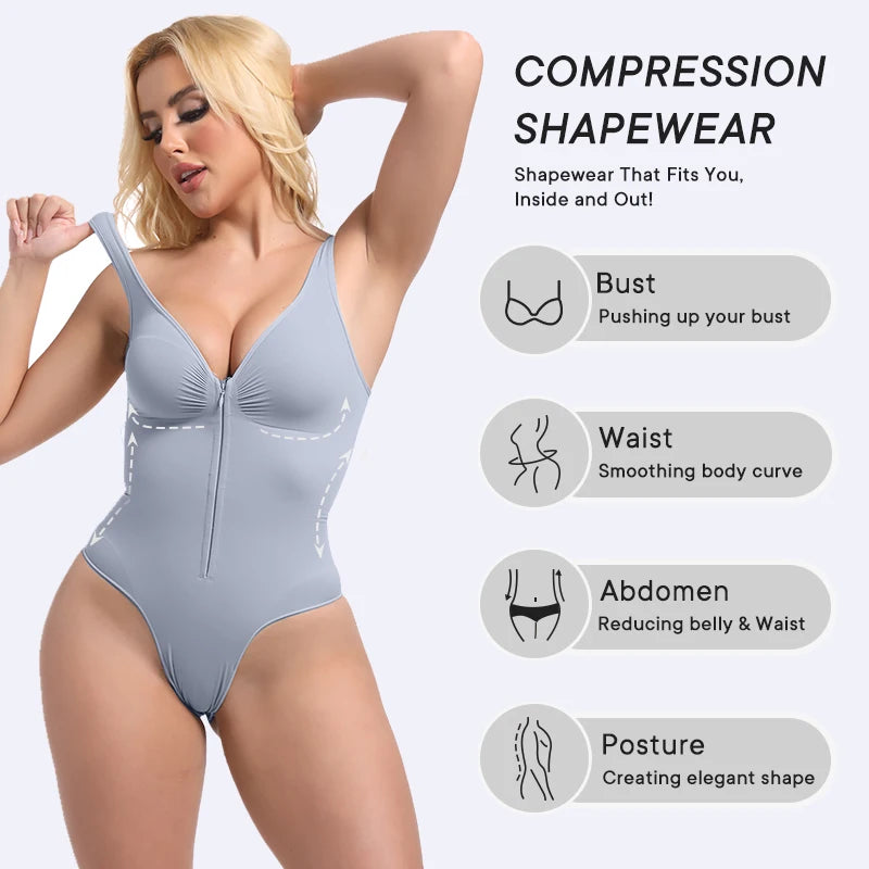 Custom Women's Thin Firm Breathable Compression Bodysuit Shapewear Seamless Tummy Underwear Nylon Spandex Abdomen Waist Trainer