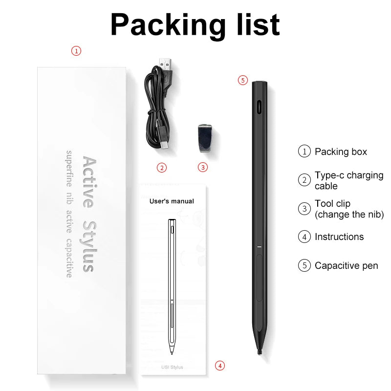 Smart Stylus for Chromebook With 4096 Pressure Factory Source Touch Stylus Attachable Touch Screen Stylus Pen