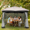 3*3M Patent Construction Arched Legs & Polyester Dome Top Patio Gazebo for Garden
