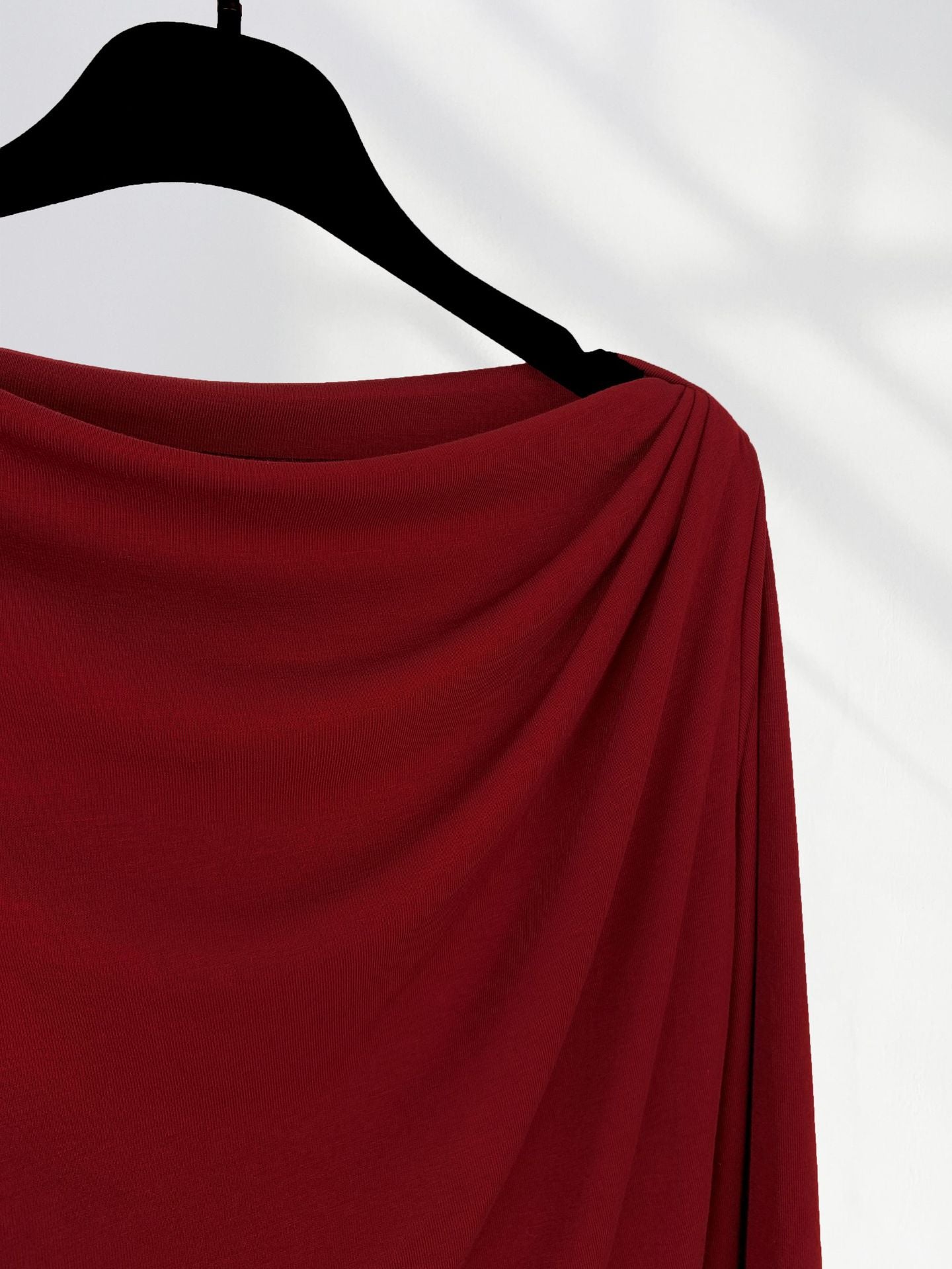 T-Shirt Femme Épaules Dénudées Manches Longues – Modal Doux, Coupe Ample