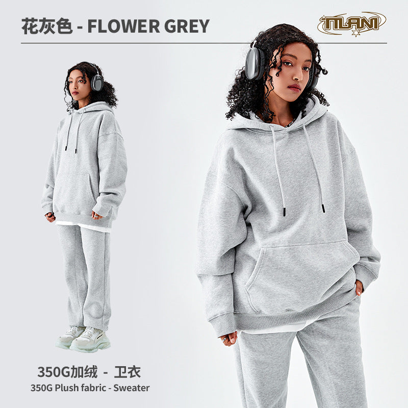 Ensemble Jogging Polaire Homme Femme – Sweat Capuche 350g, Couleur Unie, Chaud