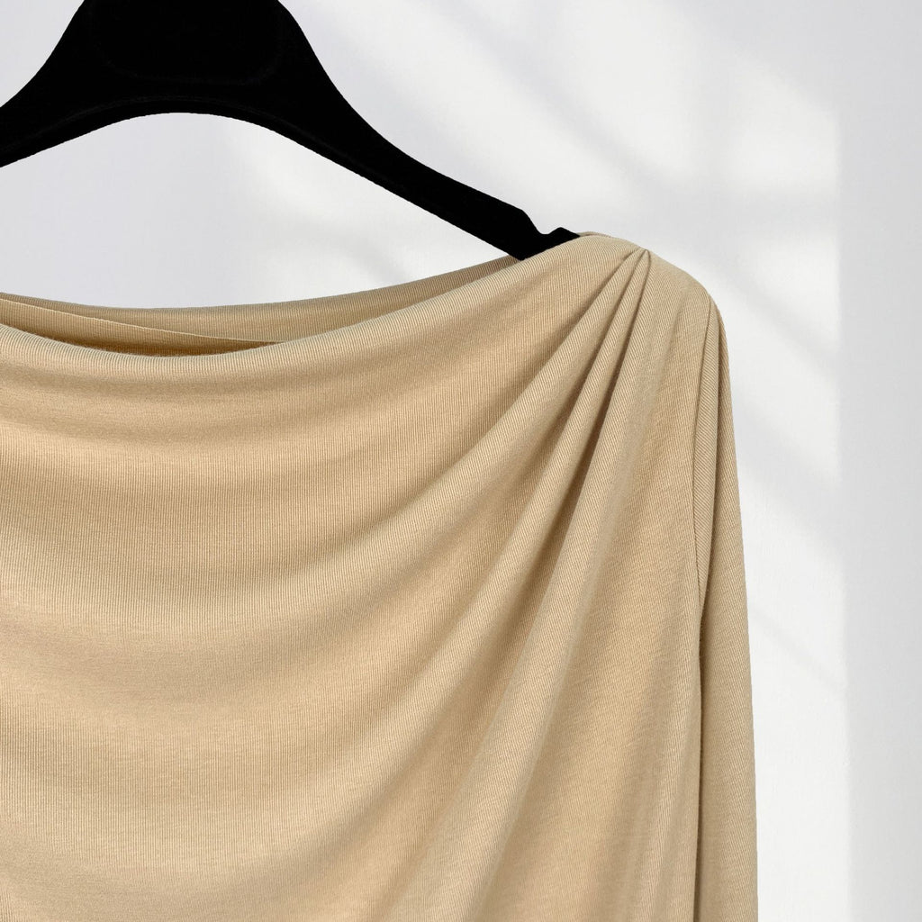 T-Shirt Femme Épaules Dénudées Manches Longues – Modal Doux, Coupe Ample