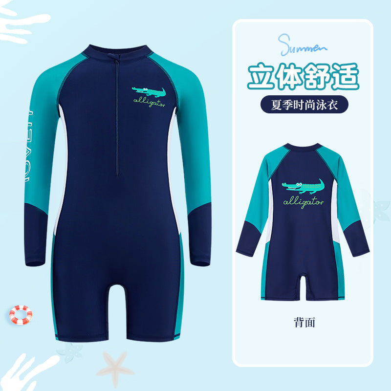 Maillot de Bain Garçon Enfant – Anti-UV, Séchage Rapide, Motif Crocodile