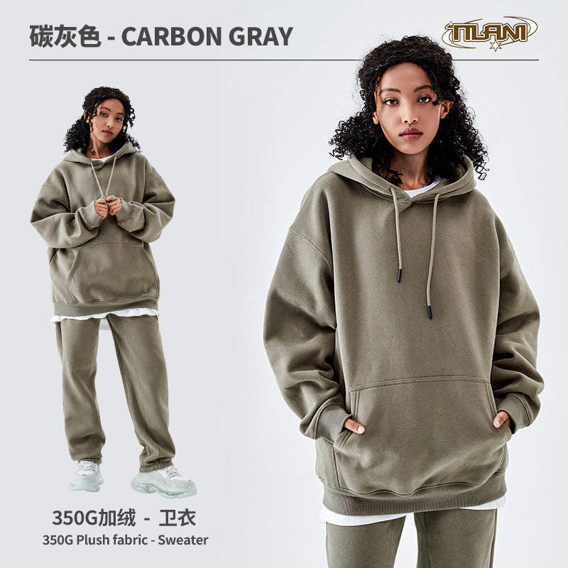 Ensemble Jogging Polaire Homme Femme – Sweat Capuche 350g, Couleur Unie, Chaud