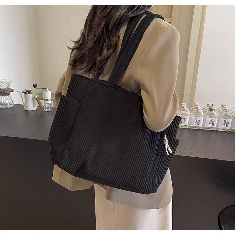 Sac Cabas Velours Côtelé Femme Grande Capacité – Tote Bag Casual Tendance