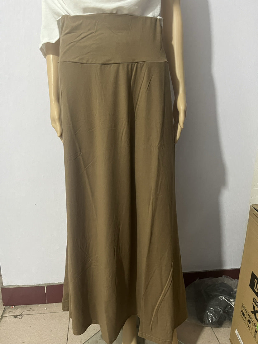 Jupe Longue Taille Haute Femme – Coton Confortable, Style Casual Élégant