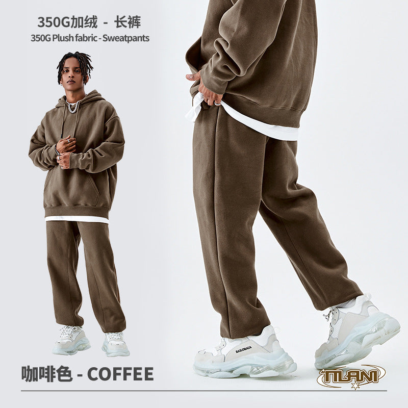 Ensemble Jogging Polaire Homme Femme – Sweat Capuche 350g, Couleur Unie, Chaud