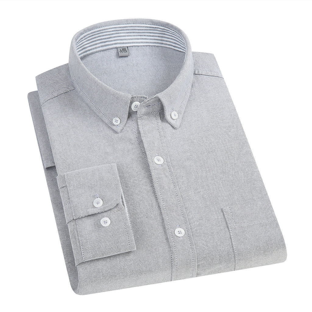Dongyu Men's Spring and Autumn New Shirt Oxford Spinning Shirt Japanese Style Men's Casual Long Sleeve Cotton Shirt Jacket for Men