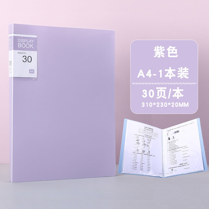 Chemise Porte-Documents A4 Transparente – Couleurs Bonbon, 20 à 100 Pages