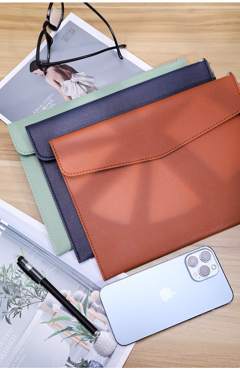 A4 leather file bag with portable A5 briefcase file bag advertising file bag custom contract bag printable logo
