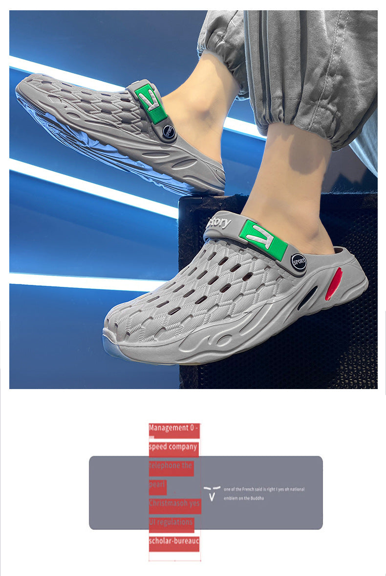 Hole Shoes Casual Thick-soled Non-slip Wear-resistant Beach Sandals Cross-border Large Size Dung-feeling Summer New Style Outer Wear Slippers