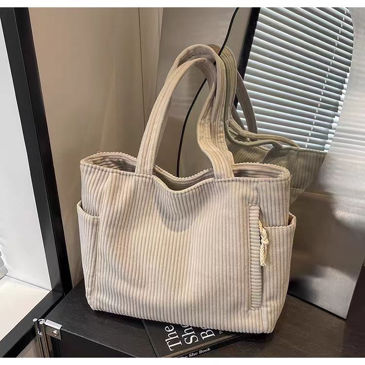 Sac cabas velours côtelé – Grande capacité