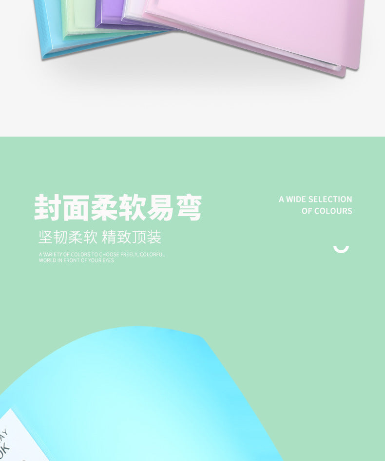 Chemise Porte-Documents A4 Transparente – Couleurs Bonbon, 20 à 100 Pages