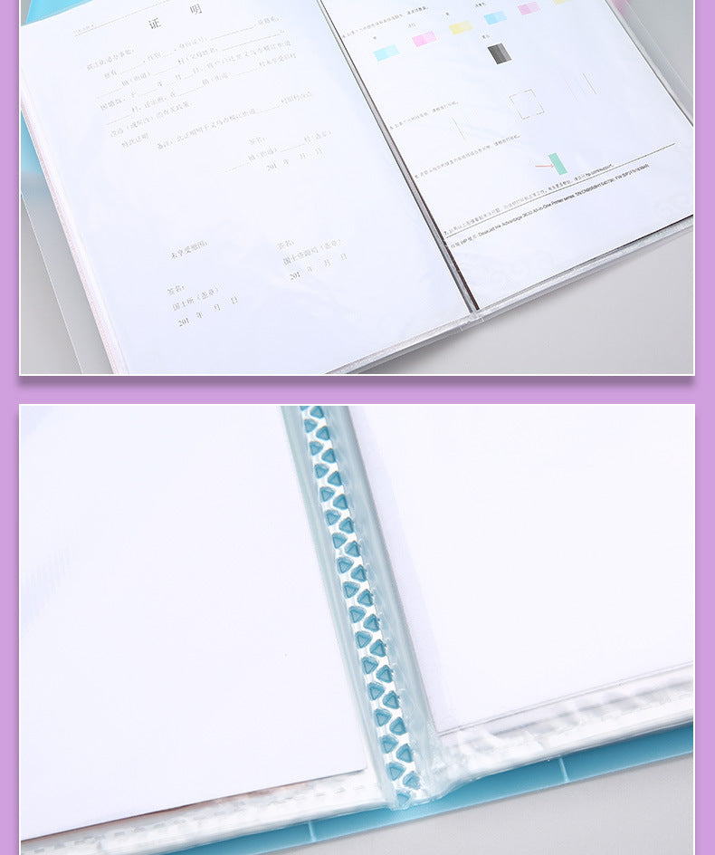 Chemise Porte-Documents A4 Transparente – Couleurs Bonbon, 20 à 100 Pages