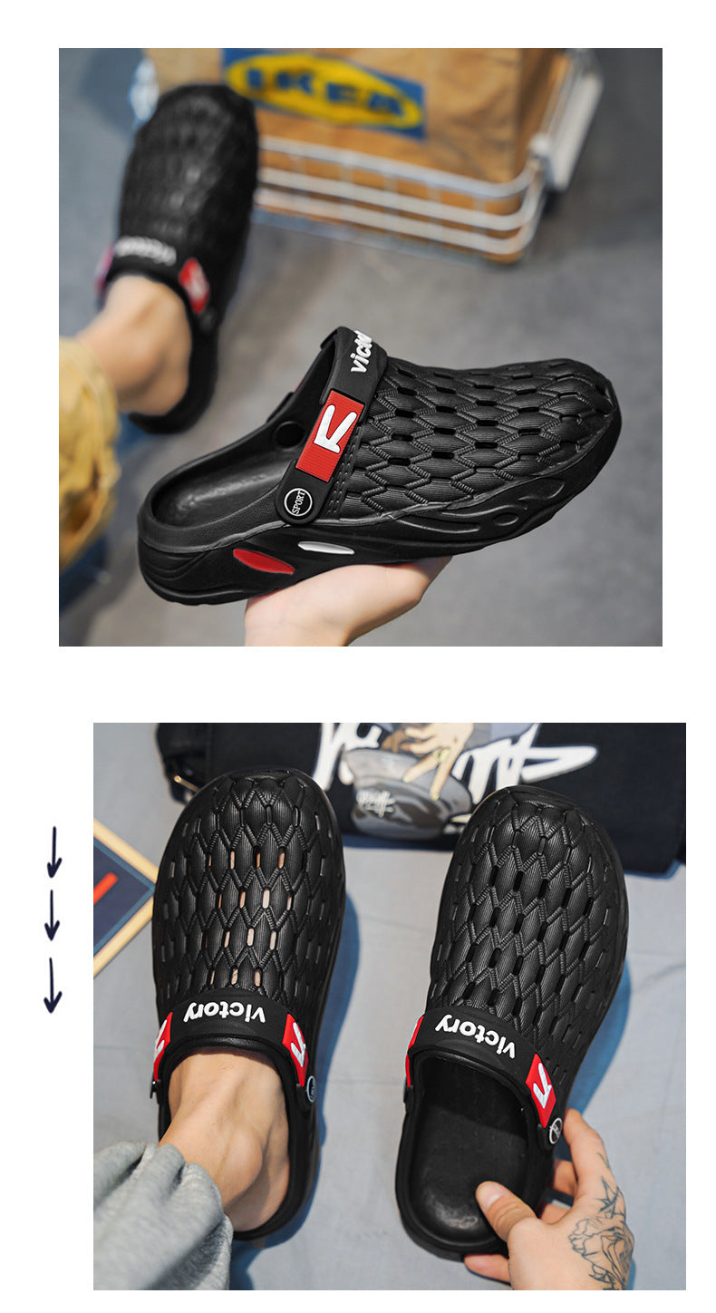 Hole Shoes Casual Thick-soled Non-slip Wear-resistant Beach Sandals Cross-border Large Size Dung-feeling Summer New Style Outer Wear Slippers