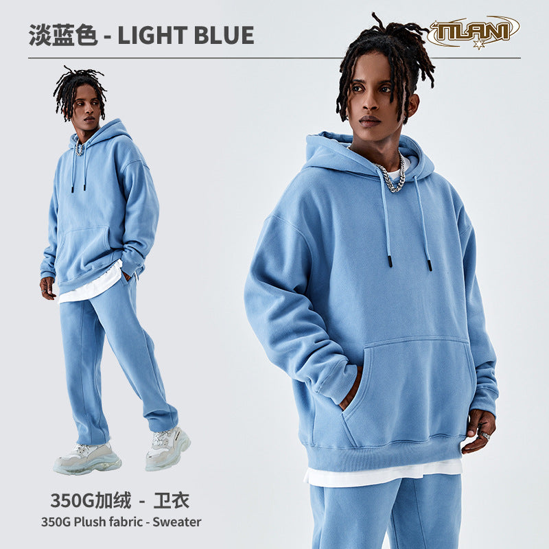 Ensemble Jogging Polaire Homme Femme – Sweat Capuche 350g, Couleur Unie, Chaud