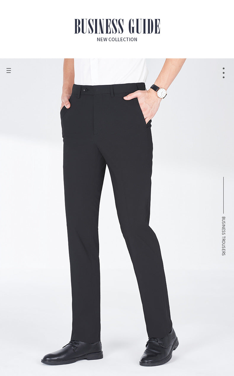 Pantalon de Costume Homme Slim Été – Évacuation Humidité, Coupe Droite