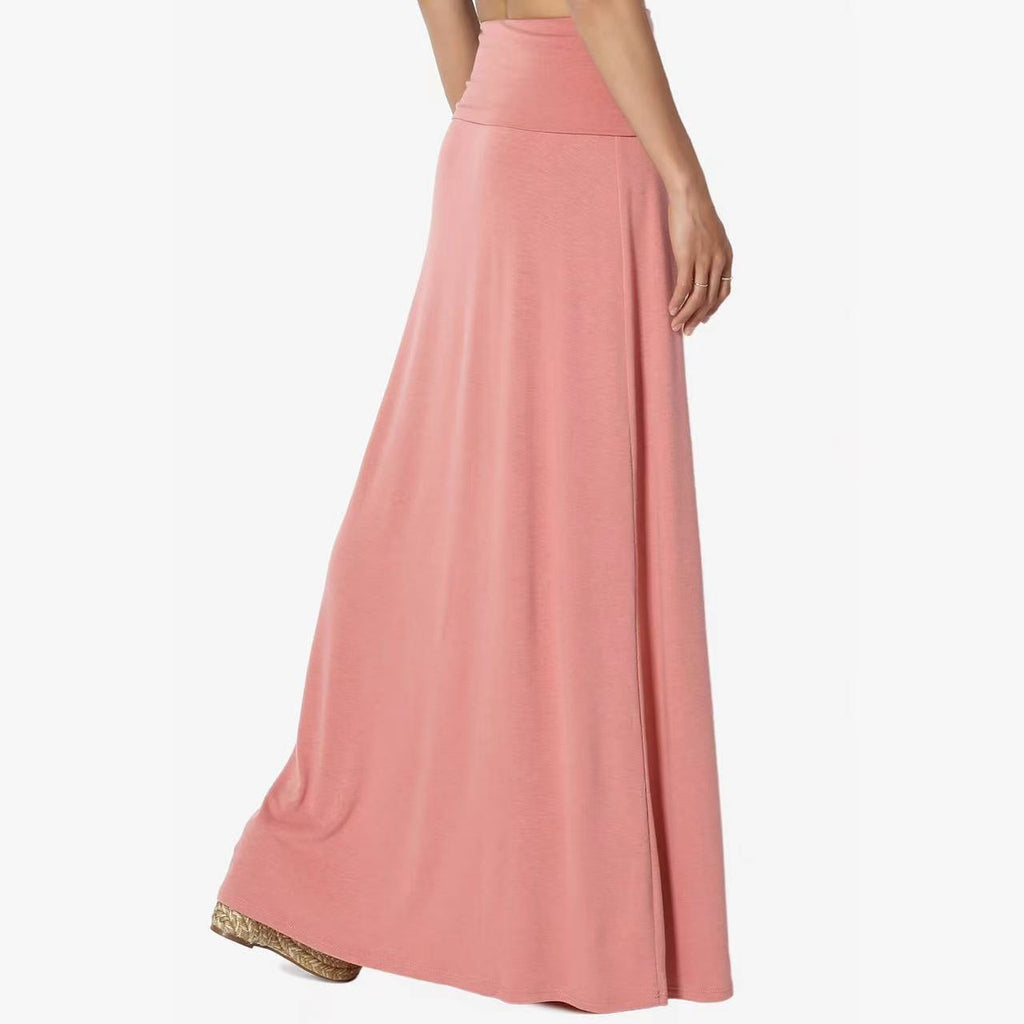 Jupe Longue Taille Haute Femme – Coton Confortable, Style Casual Élégant