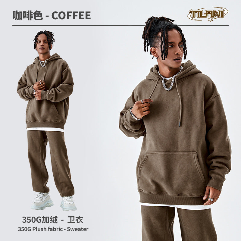Ensemble Jogging Polaire Homme Femme – Sweat Capuche 350g, Couleur Unie, Chaud