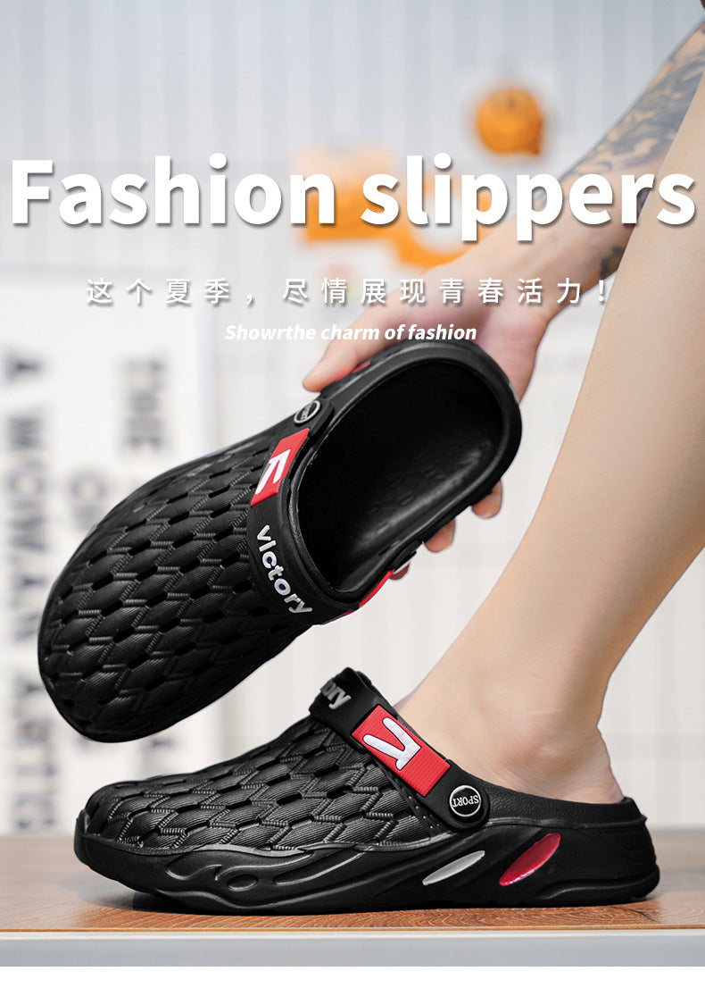 Hole Shoes Casual Thick-soled Non-slip Wear-resistant Beach Sandals Cross-border Large Size Dung-feeling Summer New Style Outer Wear Slippers