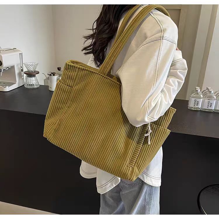 Sac cabas velours côtelé – Grande capacité