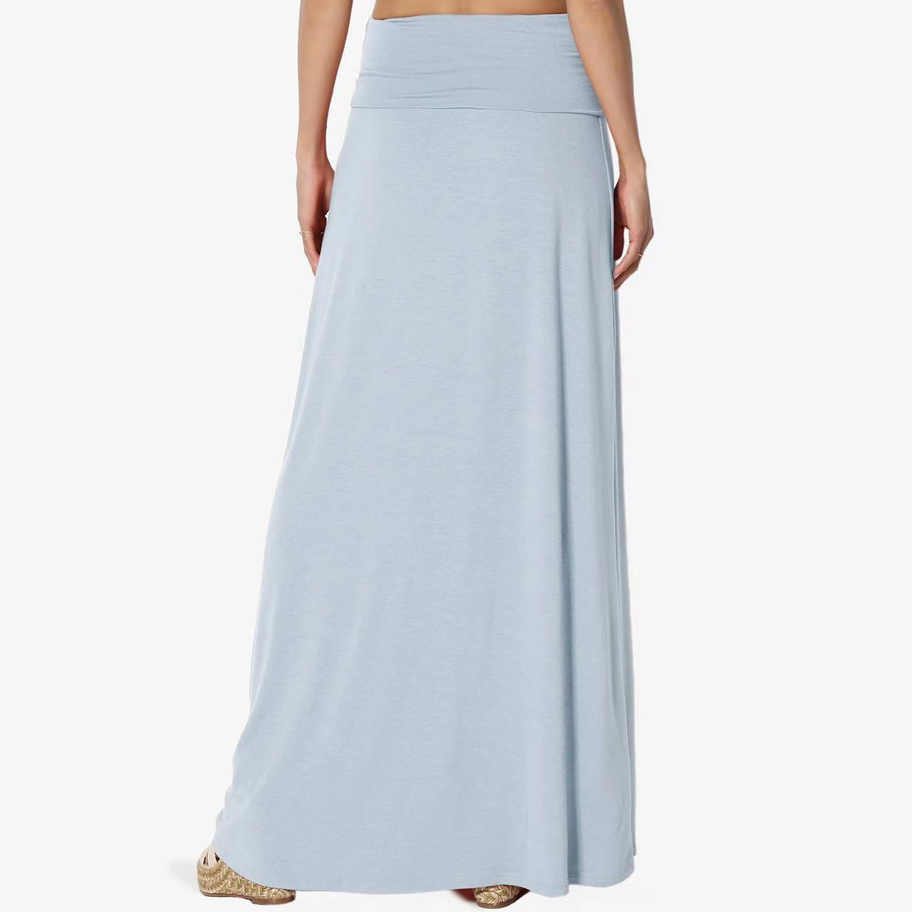 Jupe Longue Taille Haute Femme – Coton Confortable, Style Casual Élégant