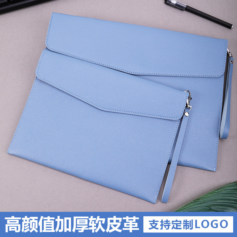 A4 leather file bag with portable A5 briefcase file bag advertising file bag custom contract bag printable logo